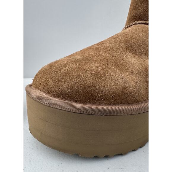 UGG Women's Classic Mini Platform Chestnut Boots 1134991 Size 9 - Picture 4 of 13